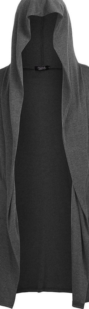 Mens Open Front Long Sleeve Sweater Draped Lightwe